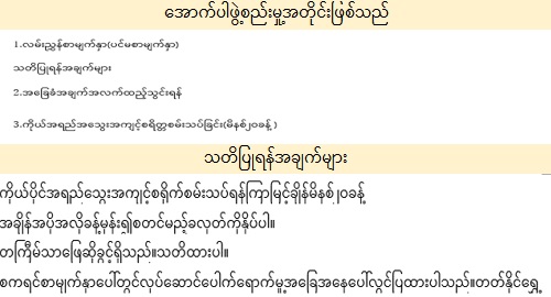 ミャンマー語版適性検査